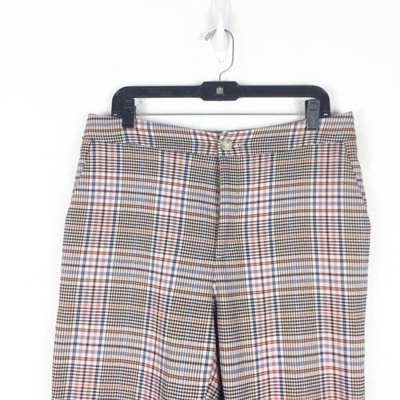 Anthropologie Malcolm Plaid Tapered Trousers Size 10 High Rise Preppy Minimalist - Picture 4 of 14